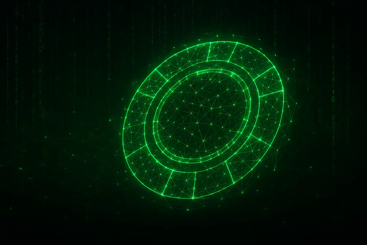 Abstract green digital network representing the TibiaDice casino platform